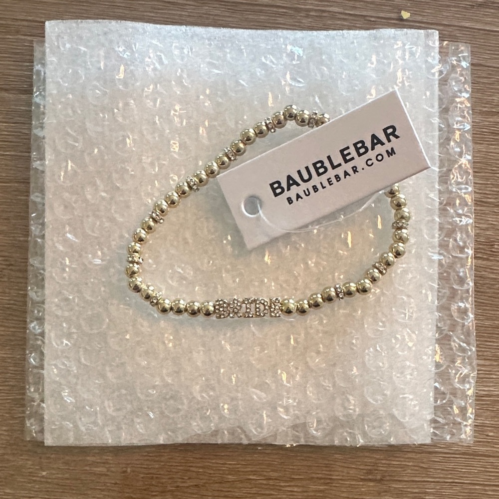 BaubleBar Gold Beaded Bracelet with Sparkling Accent